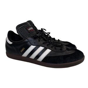 ADIDAS SAMBA Black White Stripes Suede Leather Mens Sz 12 US